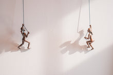 Load image into Gallery viewer, 2 Piece Climbing Sculpture Wall Art Gift For Home Decor Interior Design Rock Climbing Woman Contemporary Artwork Bronze