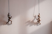 Load image into Gallery viewer, 2 Piece Climbing Sculpture Wall Art Gift For Home Decor Interior Design Rock Climbing Woman Contemporary Artwork Bronze