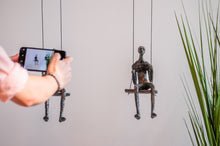 Load image into Gallery viewer, 2 piece set 3D Sculpture Swing Gift For Home Decor Interior Design UNIQUE AND AMAZING Hand made and hand painted Bronze