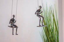 Load image into Gallery viewer, 2 piece set 3D Sculpture Swing Gift For Home Decor Interior Design UNIQUE AND AMAZING Hand made and hand painted Bronze