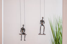 Load image into Gallery viewer, 2 piece set 3D Sculpture Swing Gift For Home Decor Interior Design UNIQUE AND AMAZING Hand made and hand painted Bronze