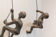 Load image into Gallery viewer, 3 Piece BIG Climbing Sculpture Wall Art Gift For Home Decor Interior Design Rock Climber Climbing Man Contemporary Artwork Resin BRONZE