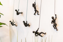 Load image into Gallery viewer, 6 Piece Climbing Sculpture Wall Art Gift For Home Decor Interior Design Rock Climbing Man Contemporary Artwork woman Black