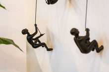 Load image into Gallery viewer, 6 Piece Climbing Sculpture Wall Art Gift For Home Decor Interior Design Rock Climbing Man Contemporary Artwork woman Black