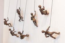 Load image into Gallery viewer, 7 Piece Climbing Sculpture Wall Art Gift For Home Decor Interior Design Rock Climbing Man Contemporary Artwork woman Bronze