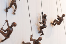 Load image into Gallery viewer, 7 Piece Climbing Sculpture Wall Art Gift For Home Decor Interior Design Rock Climbing Man Contemporary Artwork woman Bronze