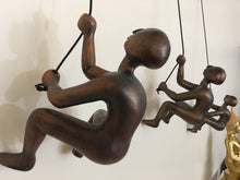 Load image into Gallery viewer, 3 Piece BIG Climbing Sculpture Wall Art Gift For Home Decor Interior Design Rock Climber Climbing Man Contemporary Artwork Resin BRONZE ANTI