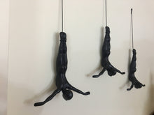 Load image into Gallery viewer, 3 Piece Plunging Sculpture Wall Art Gift For Plungers Hand Painted Climber Plunging Man Contemporary Artwork Resin Home Decor BLACK