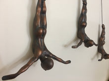 Load image into Gallery viewer, 3 Piece Diving Sculpture Wall Art Gift For Home Decor Interior Design Diving Man Contemporary Artwork BRONZE ANTIQUE