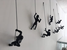 Load image into Gallery viewer, 7 Piece Climbing Sculpture Wall Art Gift For Home Decor Interior Design Rock Climbing Man Contemporary Artwork woman Black