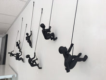 Load image into Gallery viewer, 7 Piece Climbing Sculpture Wall Art Gift For Home Decor Interior Design Rock Climbing Man Contemporary Artwork woman Black