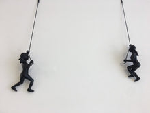 Load image into Gallery viewer, 2 Piece Climbing Sculpture Wall Art Gift For Home Decor Interior Design Rock Climbing Woman Contemporary Artwork Black