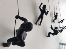 Load image into Gallery viewer, 7 Piece Climbing Sculpture Wall Art Gift For Home Decor Interior Design Rock Climbing Man Contemporary Artwork woman Black