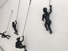 Load image into Gallery viewer, 7 Piece Climbing Sculpture Wall Art Gift For Home Decor Interior Design Rock Climbing Man Contemporary Artwork woman Black