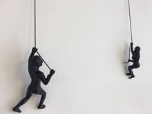 Load image into Gallery viewer, 2 Piece Climbing Sculpture Wall Art Gift For Home Decor Interior Design Rock Climbing Woman Contemporary Artwork Black