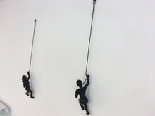 Load image into Gallery viewer, 2 Piece Climbing Sculpture Wall Art Gift For Home Decor Interior Design Rock Climbing Woman Contemporary Artwork Black