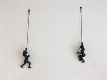 Load image into Gallery viewer, 2 Piece Climbing Sculpture Wall Art Gift For Home Decor Interior Design Rock Climbing Woman Contemporary Artwork Black