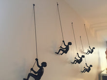 Load image into Gallery viewer, 10 Piece Climbing Sculpture Wall Art Gift For Mountain Climber Rock Climber Climbing Man Contemporary Artwork Resin Home Decor BLACK MATT