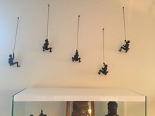 Load image into Gallery viewer, 10 Piece Climbing Sculpture Wall Art Gift For Mountain Climber Rock Climber Climbing Man Contemporary Artwork Resin Home Decor BLACK MATT