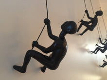 Load image into Gallery viewer, 10 Piece Climbing Sculpture Wall Art Gift For Mountain Climber Rock Climber Climbing Man Contemporary Artwork Resin Home Decor BLACK MATT