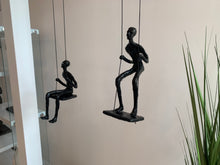 Load image into Gallery viewer, 2 piece set 3D Sculpture Swing Gift For Home Decor Interior Design UNIQUE AND AMAZING Hand made and hand painted Black