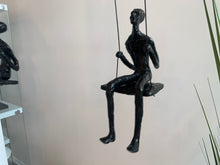 Load image into Gallery viewer, 2 piece set 3D Sculpture Swing Gift For Home Decor Interior Design UNIQUE AND AMAZING Hand made and hand painted Black