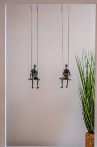 2 piece set 3D Sculpture Swing Gift For Home Decor Interior Design UNIQUE AND AMAZING Hand made and hand painted Bronze