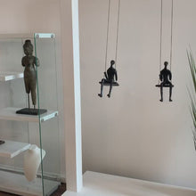 Load and play video in Gallery viewer, 2 piece set 3D Sculpture Swing Gift For Home Decor Interior Design UNIQUE AND AMAZING Hand made and hand painted Bronze
