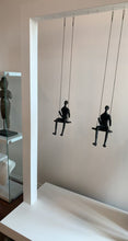 Load and play video in Gallery viewer, 2 piece set 3D Sculpture Swing Gift For Home Decor Interior Design UNIQUE AND AMAZING Hand made and hand painted Black
