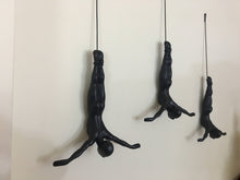 Load image into Gallery viewer, 3 Piece Plunging Sculpture Wall Art Gift For Plungers Hand Painted Climber Plunging Man Contemporary Artwork Resin Home Decor BLACK
